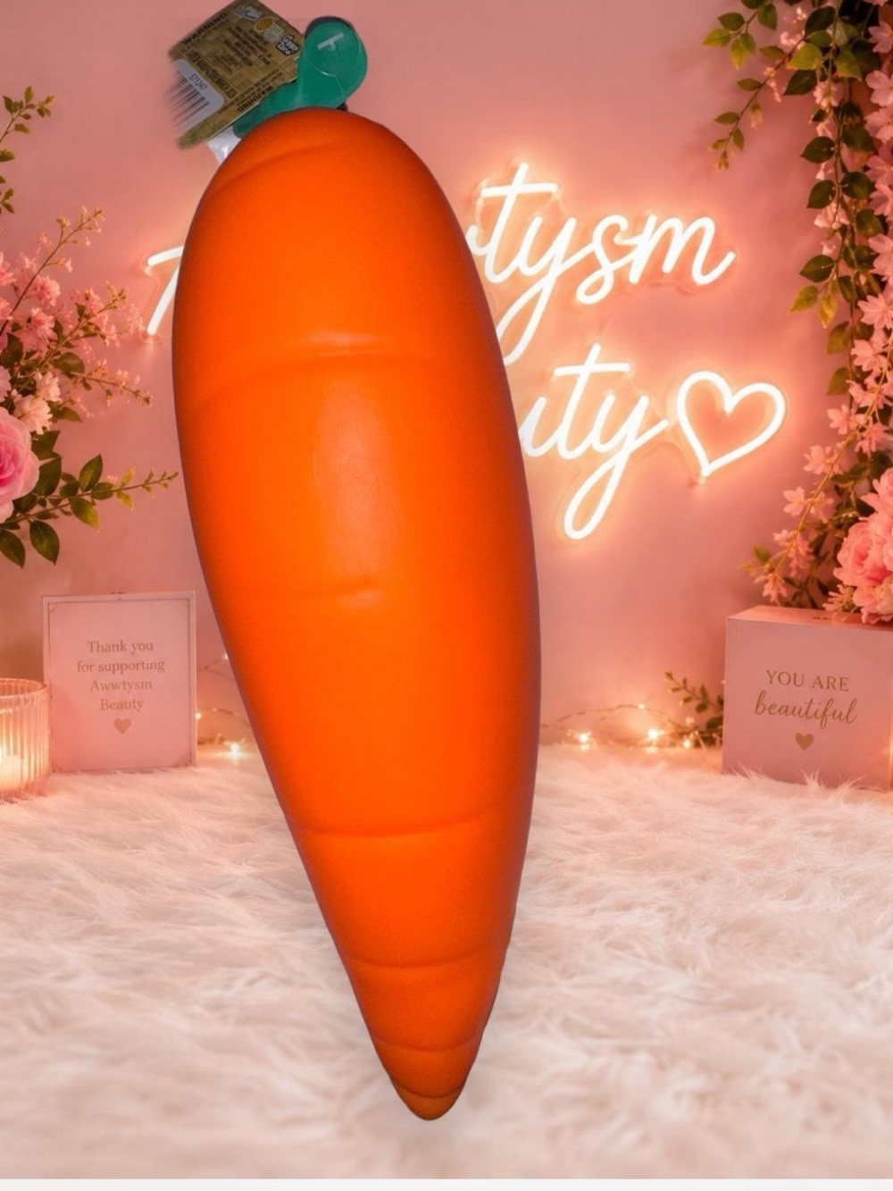 Giant Jumbo Carrot Squishy Toy- NEW WITH TAGS